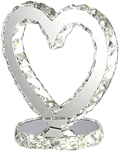 Table Lamps Creative Heart-Shaped Crystal Lamp, Modern LED Adjustable Bedside Lamp, European-Style Bedroom Living Room Crystal Lamp Night Light,18W Table Lamps Desk Lamps Reading Lamp(White Light)