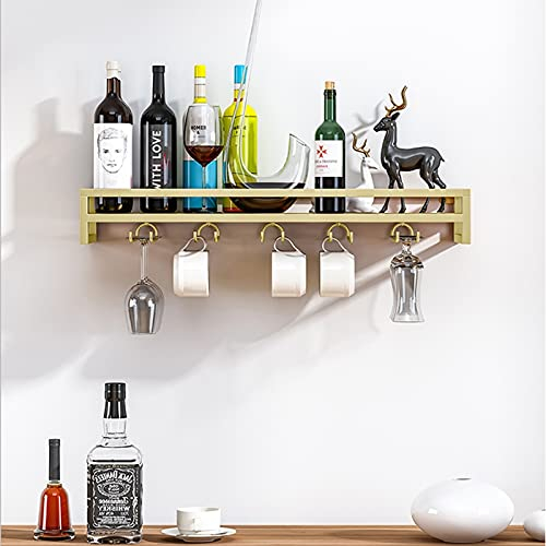 NMDCDH Étagère à vin Murale, gobelets en Verre à vin, Champagne, Verres à Pied, Support Long Horizontal, Petite étagère de Rangement pour vin, Organisateur pour Bar, Cave à vin, Cuisine -