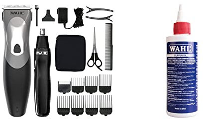Wahl Clip ‘N Rinse Kit Cord/Cordless Hair Clipper, Head Shaver & Clipper Oil, Blade Oil for Hair Clippers, Beard Trimmers and Shavers, Lubricating Oils for Clippers, 250 ml