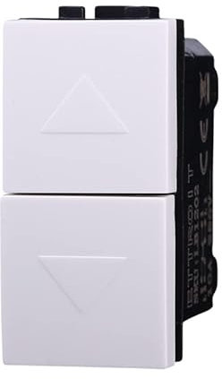 Pulsante Interbloccato Doppio Saliscendi 1P+1P 10A, Compatibile Con Bticino Living Light (1 Pezzo, Bianco)