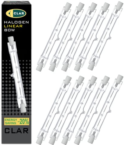 CLAR - Lampadina Alogena 80W 78mm Per Lampada Di Sale, R7S, Lampada Alogena (Pack 10)