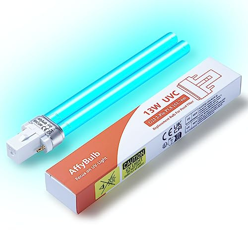 AffyBulb 13W G23 PLS Replacement UV Bulb,for Pond UVC Filters Machine or Clarifiers