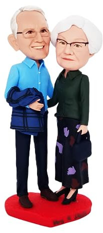 mydedor Figura de Cabeza Bobblehead Personalizada para Pareja, Arcilla polimérica Superior Hecha a Mano, Escultura Personalizada Regalo para el día de San Valentín, Boda, propuesta, Aniversario