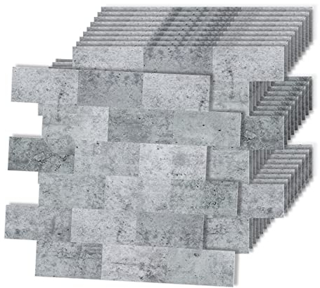LILIIN 10 Stück Fliesenaufkleber für Küche Bad, PVC Klebefliesen Startseite Dekore, Schälen und Kleben, Wandfliesen Dekor 30 x 30cm, Tye E