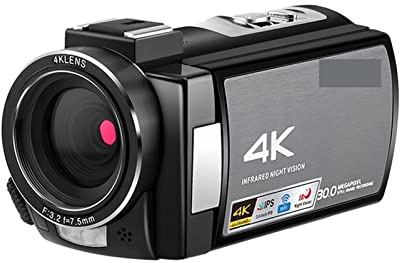 Videocamera per vlogging 4K Videocamera Videocamera 4K Professional for Blogger, AE8 IR. Visione notturna Wifi Vlogging Camera piena HD. Fotocamere digitali con microfono Adatto per la registrazione d