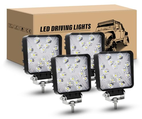 RIGIDON LED Arbeitsscheinwerfer, 4Pcs 4 Zoll 48W LED Zusatzscheinwerfer 12V 24V Weißer Bernstein Strahler Auto Quad Scheinwerfer Rückfahrscheinwerfer für 4x4 Offroad traktor LKW Nebelscheinwerfer