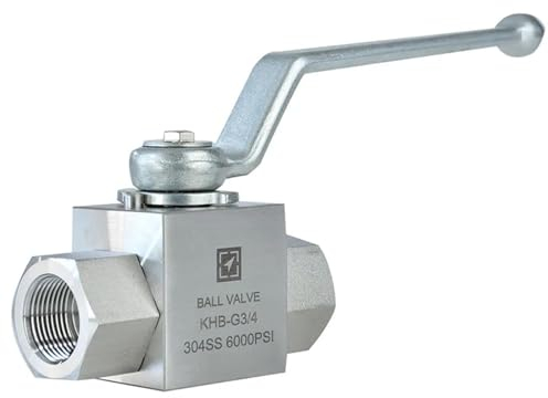 1/8 1/4 1/2 1 2 Hochdruck-Kugelhahn KHB-G Edelstahl-Innengewinde Korrosionsbeständiger hydraulischer Kugelhahn (Size : 3/4 inch)