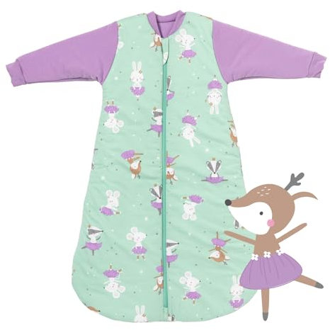 schlummersack Baby Schlafsack Neugeboren Winter 56 cm Ballerina | Babyschlafsack mit Ärmel | Winter Schlafsack Baby 3.5 Tog | Newborn Schlafsack Baby Winter Reißverschluss