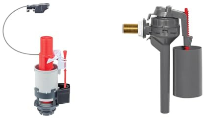 Wirquin lot de 2 : 1 mécanisme de chasse d'eau wc suspendu + 1 robinet flotteur Topy