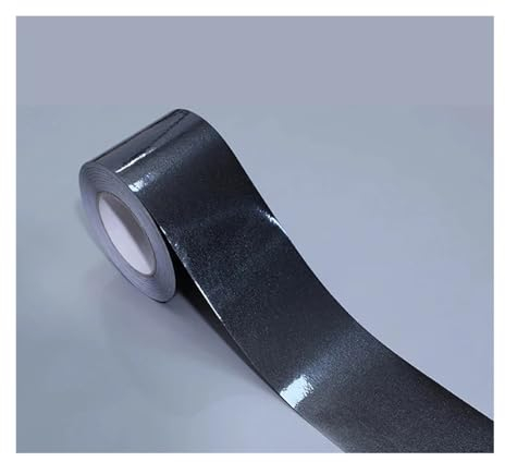 ZHAOSHIXU 10M wasserdichte Taillenlinien-Tapete, selbstklebende Sockelleiste, Fußleiste, Badezimmer, Wohnzimmer, Küchenschrank, Wanddekoration(Black pearlescence,20cm-wide 10M)