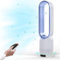 Ventilateur tour 2 en 1 très silencieux et purificateur d'air, sur pied, télécommande, minuterie, avec télécommande, refroidisseur d'ambiance oscillant, silencieux (bleu)