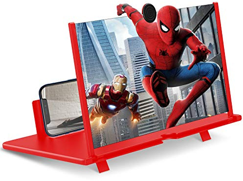 12'' Screen Magnifier for Cell Phone Ultra-Clear Mobile Phone Magnifier Projector Screen for Movies and Videos. Easy to Use and Compatible with All SmartPhones