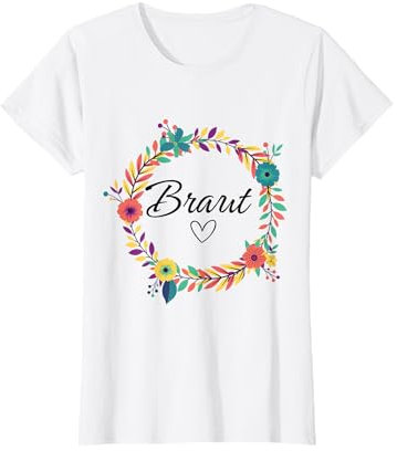 Braut Bunter Blumenkranz Junggesellenabschied JGA Frauen T-Shirt