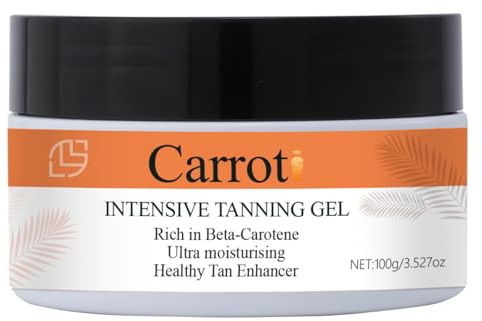 Carrot Tanning Gel, Self-Tanning Body Cream,Natural Sunbed Cream Accelerator, Self Body Lotion, Long Lasting Sunbed Gel Waterproof Keeps Your Skin Smooth, Moisturized, and Radiant