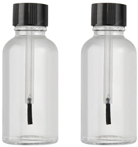LJJCSFF 2 Pcs 30ml Empty Nail Polish Bottles With Brush Cap Refillable Nail Polish Bottle Glass Nail Oil Bottle Varnish Container