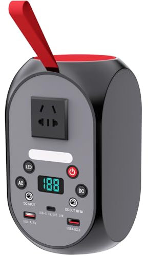 Centrale Elettrica Portatile 99Wh, Generatore Solar Portatile LiFePO4 Batteria CA 120W(Picco 200W) Batteria di Backup con Torcia a LED per Campeggio, Viaggi, Camper, Casa, Emergenza