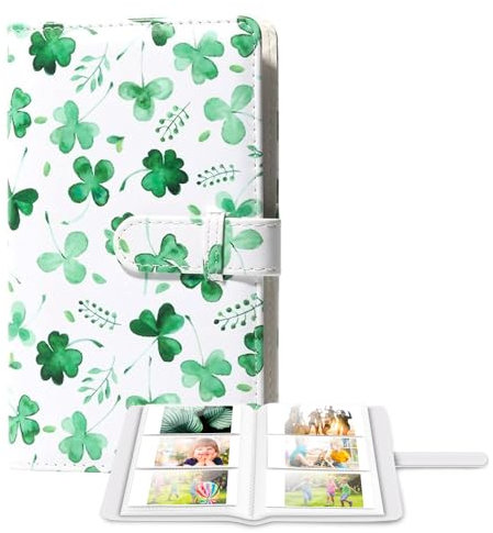 Mini Fotoalbum Buch für 2x3 Zoll Filme - 96 Taschen Kpop Fotokartenhalter Binder für Fujifilm Instax Mini Sofortbildkamera, für Polaroid Hi-Print Bilder (Kleeblatt)