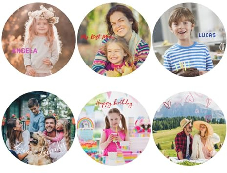 Personalisiertes Leder-Untersetzer-Set, anpassbare Untersetzer für Getränke mit individuellem Fototext, Logo, Fototassen-Untersetzer für Couchtisch, Küche, Büro, Bar (6pc, runde Form) | (6 Stück, kreisförmig), bedruckt mit individuellem Fototext, Logo-Bild, Foto-Untersetzer für Couchtisch, Küche, Büro, Bar