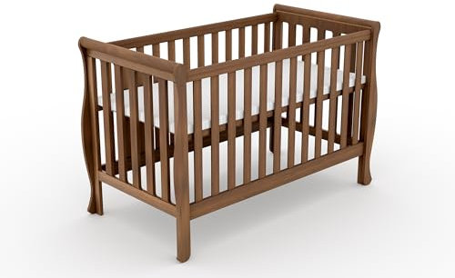 Babybett Gala 120x60 cm – Elegantes Kinderbett in Weiß mit ausziehbarer Barriere – Umwandelbar in Tagesbett, aus hochwertigem Kiefernholz & MDF, ideal als Baby Bett & Gitterbett
