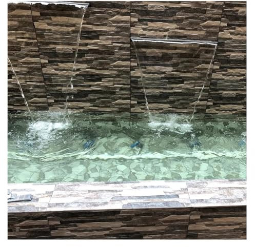 Scolmatore Fontana A Cascata, Fontana In Acciaio Inox Cascata Per Laghetto Per Giardino, Patio, Piscina, Cortile(40CM)