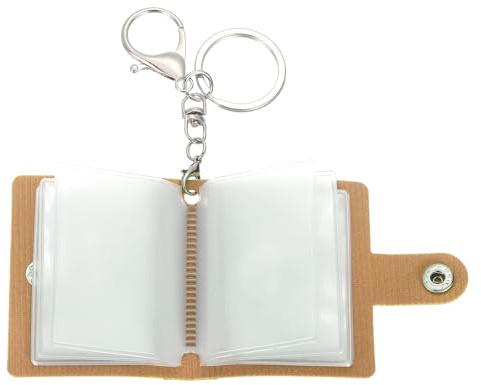 QUARKZMAN Mini Fotoalbum mit Schlüsselanhänger， Mini Fotobuch, Personalisiertes Leder Foto Schlüsselanhänger mit Bildern DIY Kleines für Familie
