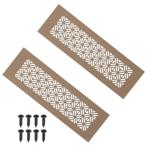 PATIKIL 2 Pcs 10 X 3 Inch Cubierta De Rejilla De Ventilación Marrón | Para Puerta, Rejilla De Ventilación De Aluminio Resistente, Con Tornillos De Montaje, Para Puerta De Armario O Gabinete