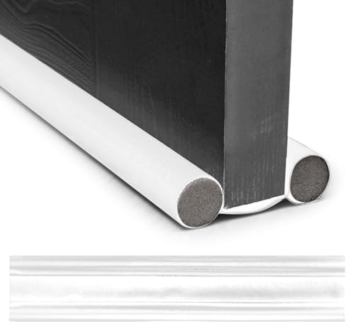 Huoflame Tür Zugluftstopper 96cm Doppelseitige Türdichtung - Geräuschreduzierung, Kälteschutz, Staub - Für Schlafzimmer, Haustüren, Laminatböde (Weiß)