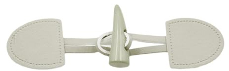 Whakano 2 Paar PU Leder Knebelknöpfe 17cm x 4cm,Knebelverschlüsse,Ersatz Knöpfe zum Nähen und Basteln von Dekorationen,Horn Knopf für DIY Nähen Pullover Kleidung Mäntel Geschenk Deko,Hellgrau