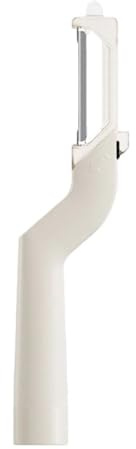 Pelador giratorio multiusos con mango ergonómico de acero inoxidable, agarre antideslizante, herramienta de ahorro de espacio, pelador de verduras flexible