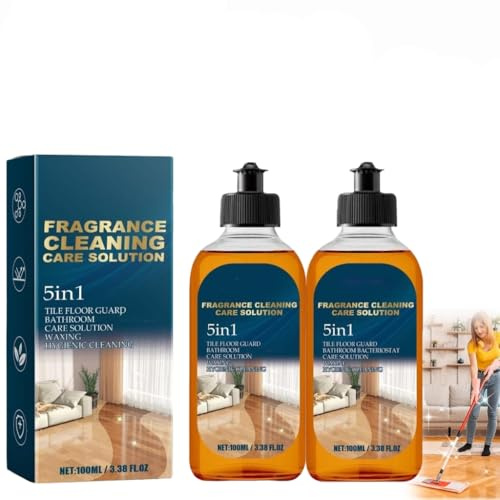 Spainho Hardwood Floor Cleaner and Polish,Aucosh Floor Cleaner,5 in 1 Dual Action Wood Stain and Odor Remover for Tile Floors,Fragrance Cleaning Care Solution 5 in 1 for Home Kitchen Bathroom (2)