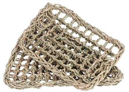 FUTUREORYY 2 pièces Coussin Algues Naturelles pour Reptiles et Animaux Domestiques Tapis Respirant et Lavable Hamac pour Lézards Chats et Chiens Lot de Couleur Marron