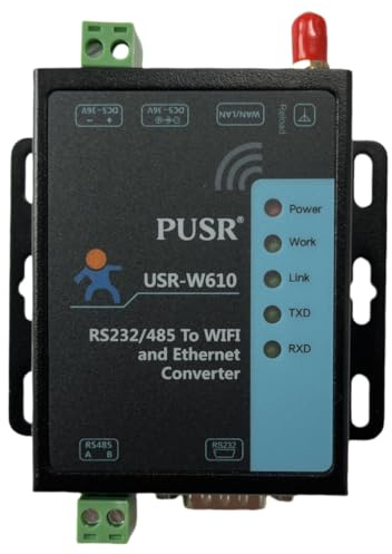 PUSR USR-W610 Wireless Converter Serial to WiFi Ethernet Converter RS485/RS232 WiFi Serial Server Support Modbus Gateway Realizza dati seriali e pacchetto dati TCP/IP Trasmissione trasparente