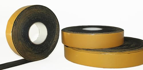 KAMAN ISOTAPE selbstklebendes Isolierband 50 mm x 3 mm – Rohrisolierung für Heizung, Kälte, Klima & Sanitär – schwarz (50 × 3 mm - 15m)