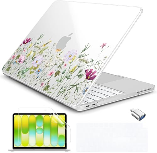 Batianda Case for MacBook Neo 13 Inch 2026 Model A3404, Wildflower Meadow
