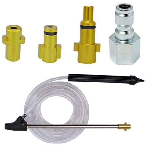 BildeeMait Kit sabbiatrice a umido per idropulitrice, attacco sabbiatura con lancia in acciaio inox e tubo per rimuovere ruggine e vernice, set da 4 pezzi