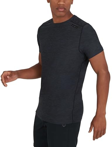 TCA Herr Galaxy Kortärmad löpartröja för gymmet - Svart (gammal), XL