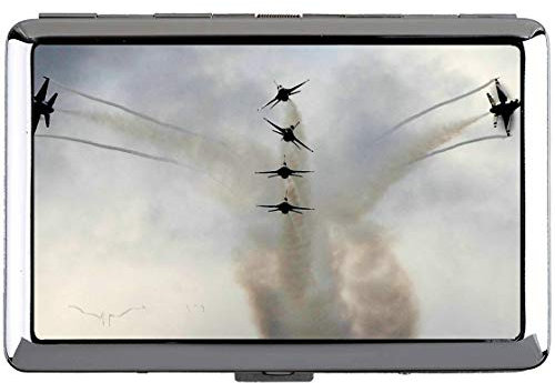 Cigarette Case King Size,Aircraft jet airplane Business Card Holder Case Storage Box
