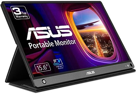 Asus Zenscreen Go MB16AHP Écran portable Full HD IPS anti-reflet Batterie et haut-parleur intégrés USB Type-C Micro HDMI avec étui pliable Noir 15,6