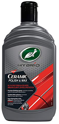 Turtle Wax 53341 Hybrid Solutions Ceramic Polish & Wax 500ml - All In One Scratch & Swirl Removal Treatment Delivers Long Lasting Clarity, Shine, Protection & Water Beading