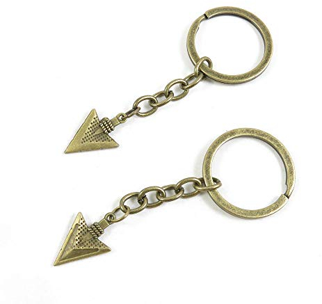 10 Stück antiker Bronze-Ton Schlüsselanhänger Schmuck Verschlüsse Lieferanten P1RR4N Pfeilspitze Pfeil Kopf