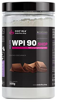 Endorfina Whey Isolate Protein Pulver 500g - Whey Protein 90% in Spitzenqualität - Eiweißpulver Kalorienbewusst ohne Zuckerzusatz - Ideal für Muskelaufbau & Diät - Schokoladen Geschmack 16 Portionen