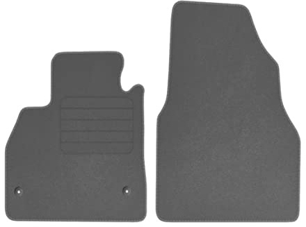 Premium Veloursfussmatten für Renault Kangoo II Bj. 2008-2021 PREM GRAU VORNE runde Befestigungen Automatten Velourmatten Mit Absatzschoner Passform Neu