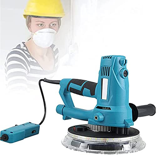 BEZAX Levigatrice per Muro 1800W,Rotorbitale Secco Cemento Calcestruzzo Levigatrice,5 velocità Regolabile,con Luce LED,per levigatura Professionale Pareti,Soffitto,Sander+20SandPad