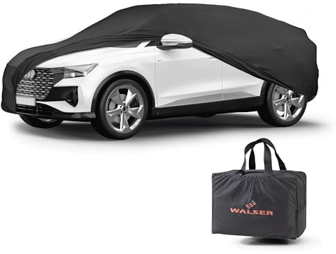 WALSER Telone per auto per interni Indoor Stretch, morbido per uso interno, garage completo lavabile, coperture antipolvere per SUV/VAN Misura 9, nero