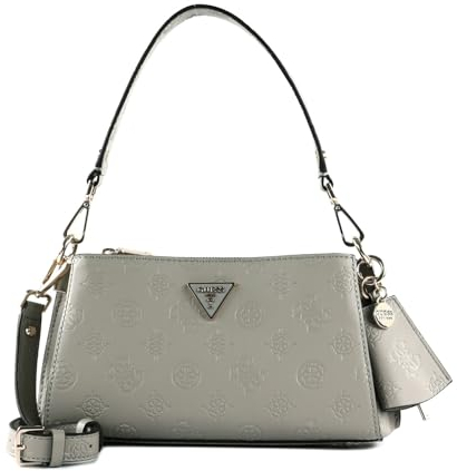 GUESS Jena Girlfriend Shoulder Bag Taupe Logo