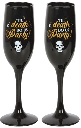 Something Different Wholesale Til Death Do Us Party Champagne Flute Set - Gothic Wedding Gifts, Unique Anniversary Presents, Celebration Decor from Gothic Gifts
