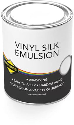 Silk Emulsion Paint - Water-Based for Interior Walls with Reflective Finish | Easy Application for Medium to High Shine (Vinyl Silk Emulsion - White, 1L)