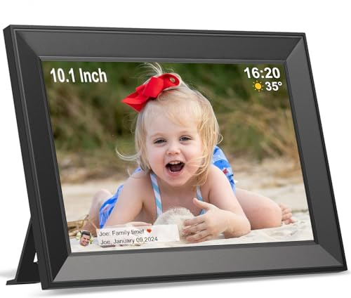 Frameo Digital Picture Frame WiFi 10.1Inch Digital Photo Frame Electronic HD 1080P IPS Touch Screen,Auto-Rotate,Easy to use Load from Phone Share Pohto Video Gifts for mon Father Women Wedding