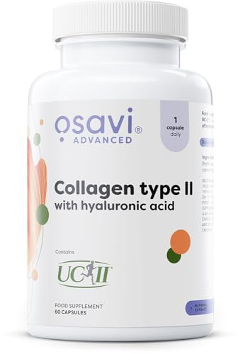 Osavi Collagen Type II with Hyaluronic Acid – 60 Caps | UC–II® Undenatured Collagen for Joint & Cartilage Health | Supports Collagen Formation & Bone Function | with Rose Hip Extract & Vitamin C