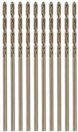 QUARKZMAN 10pz Cobalto Jobber Trapano Punte 1.2mm / 0.047 Foratura Punta | M35, per Inossidabile Acciaio Rame Legno Plastica Altro Duro Materiali, Alta Velocità, Acciaio HSS, Elicoidale, Utensile